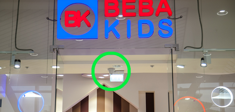 CountBOX sensor installed at store entrance